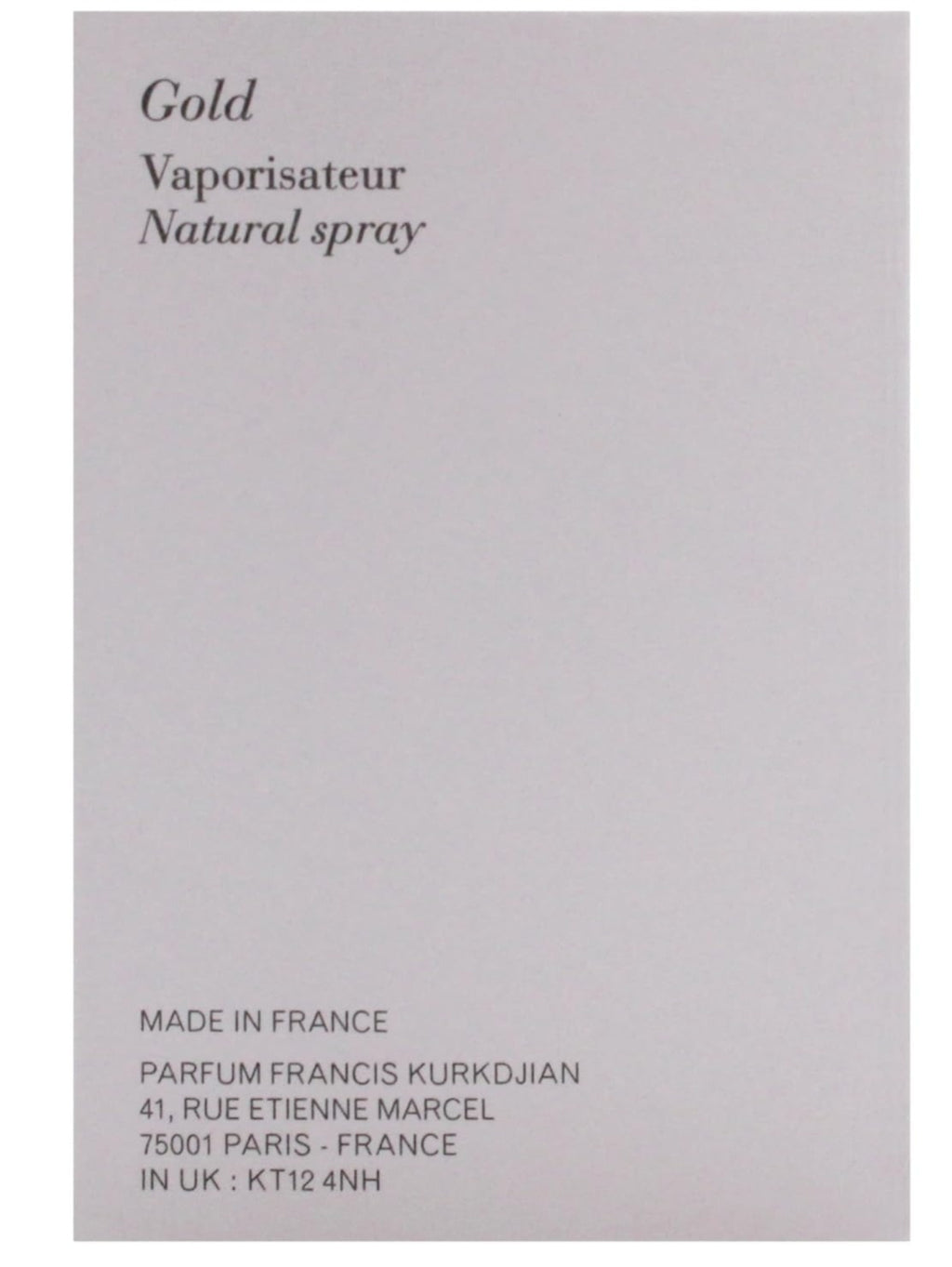 MAISON FRANCIS KURKDJIAN GENTLE FLUIDITY GOLD (U) EDP 70ML