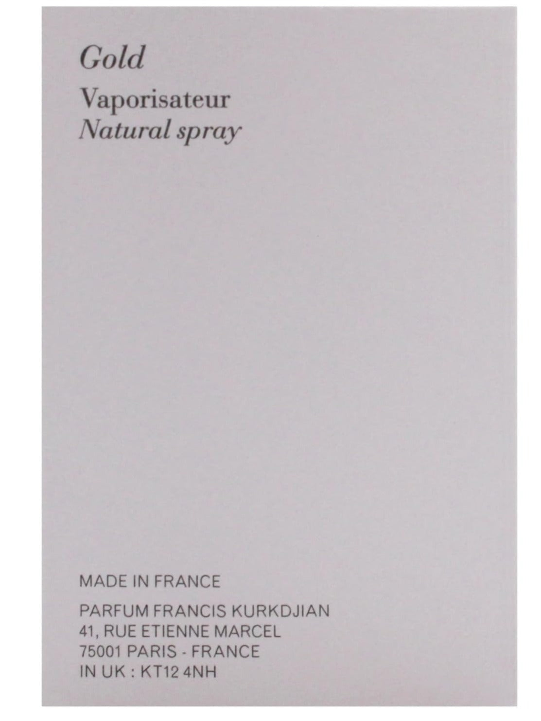 MAISON FRANCIS KURKDJIAN GENTLE FLUIDITY GOLD (U) EDP 70ML
